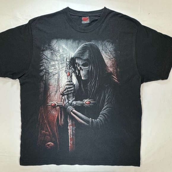 Vintage Spiral Grim Reaper Rock Band Tee Size XL  Great Condition No Holes - Picture 1 of 5